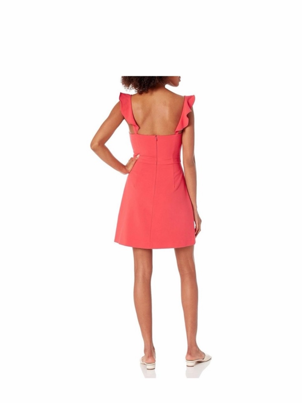 French Connection Coral Ruffle-Shoulder Square-Neck Mini Dress - Picture 2 of 4